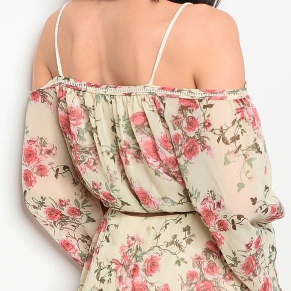 Off Shoulder Floral Print Tunic Dress SIZES S M L - Picture 6 of 7